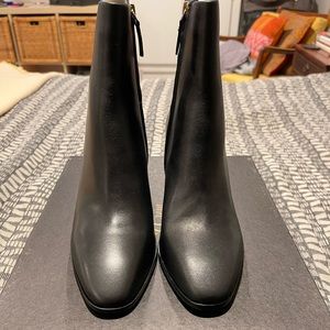 NWT and box-J Crew black leather Womens shaft boot!